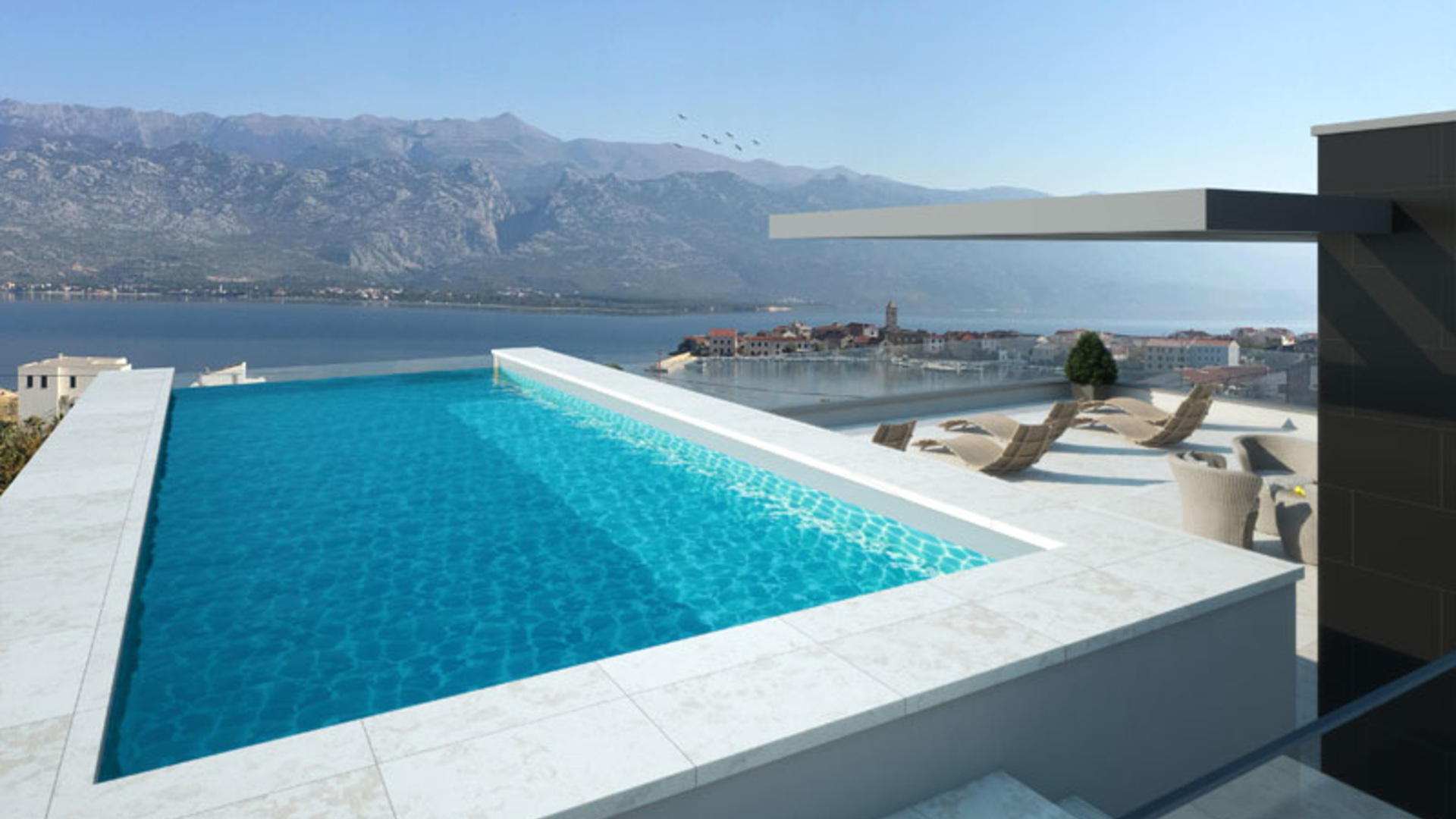 Luxury apartments with pool, 100 m from the sea, Posedarje