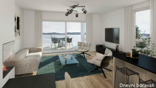 Apartment with pool in the first row by the sea, Turanj area