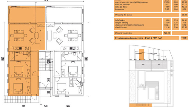 Luxury apartments with pool, 100 m from the sea, Posedarje